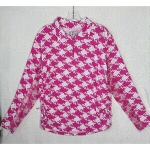 IBKUL Women's XXL Pink Long Sleeve Mock Neck 1/4 Zip Pullover UPF 50 Pickleball